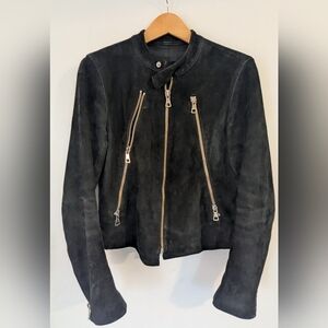 Suede motorcycle jacket